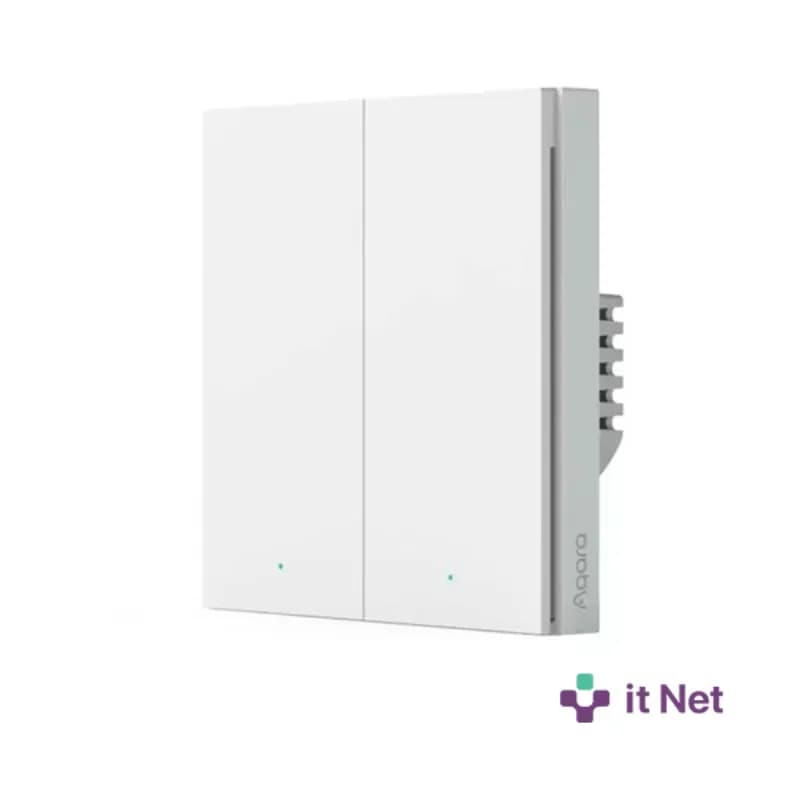 AQARA -WS-EUK04 (Умный настенный выключатель с нейтралью Aqara H1) Белый-2 клавиша