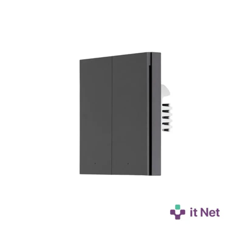 AQARA -WS-EUK04 (Умный настенный выключатель с нейтралью Aqara H1) Графит-2 клавиша