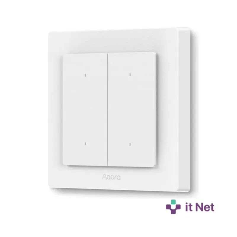 AQARA -WS-K08D (Умный настенный выключатель Aqara H2)	2 клавиша