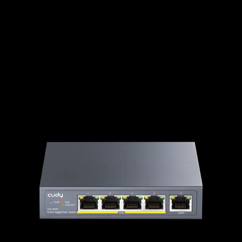 CUDY GS1005P 5-Port Gigabit PoE+ Switch 60W