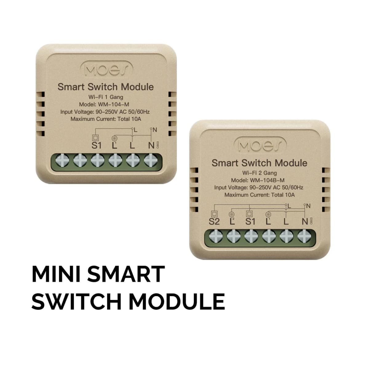 Moes - WM-104B-M-MS (Умное реле Moes 2-канальный Wi-Fi)