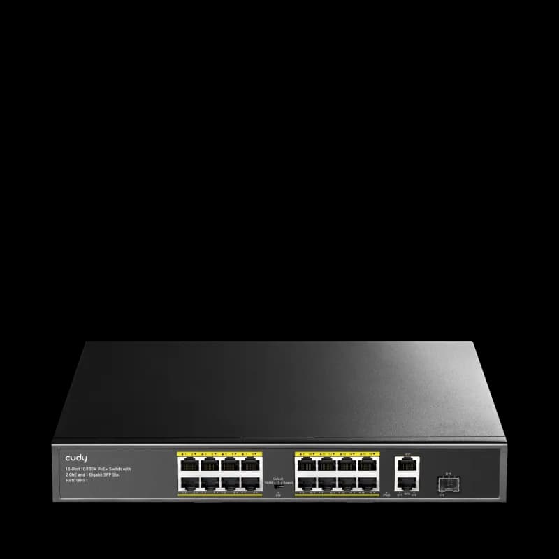 CUDY-FS1018PS1 (16-Port 10/100M PoE+ Switch with 2 Gigabit Uplink and 1 SFP Port 200W)