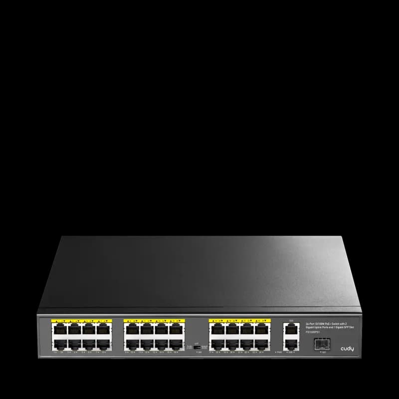CUDY-FS1026PS1 (24-Port 10/100M PoE+ Switch with 2 Gigabit Port+ 1SFP 300W)