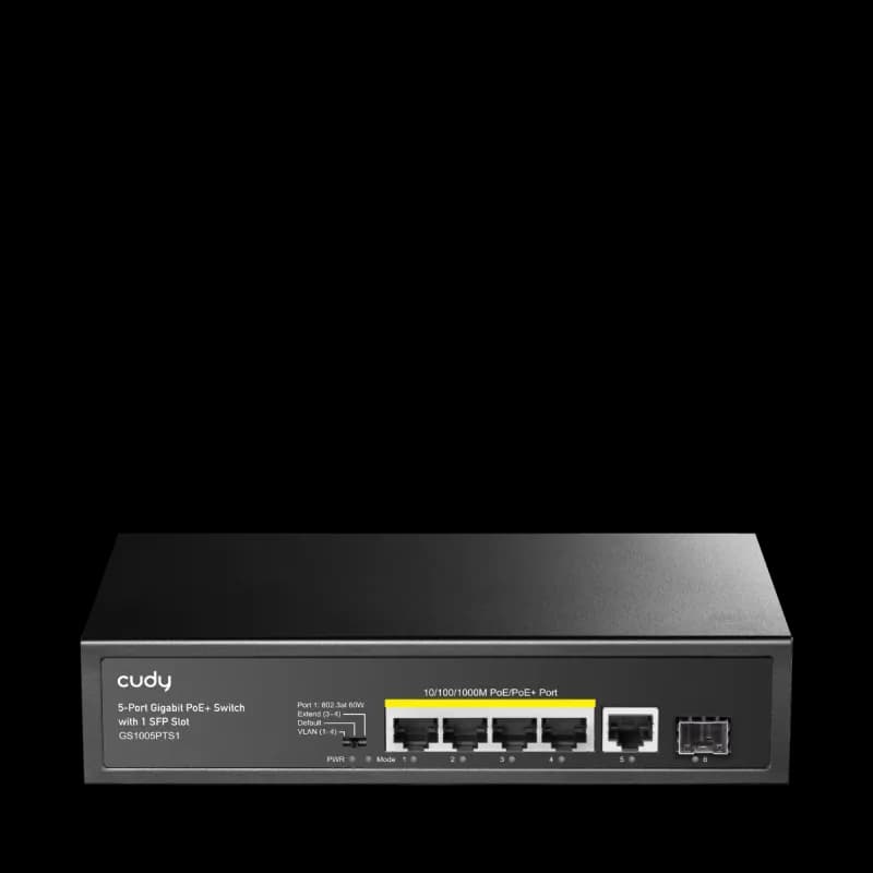 CUDY GS1005PTS1 5-port GIGABIT Poe+ SWITCH 1SFP PORT 120W