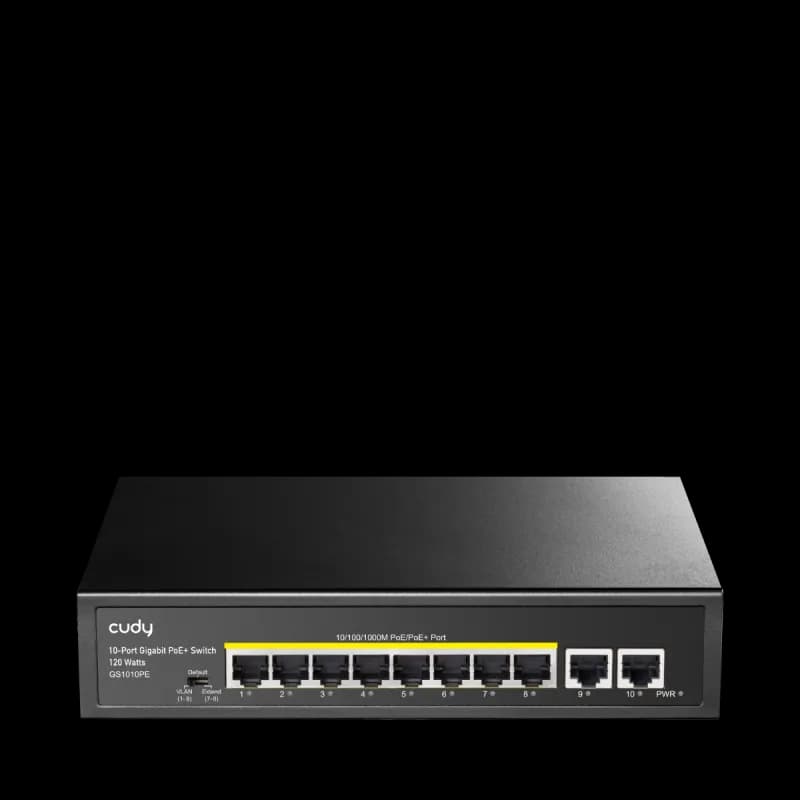 CUDY GS1010PE 8-PORT GIGABIT POE+ SWITCHWITH 2 GIGABIT UPLINK PORTS 120W