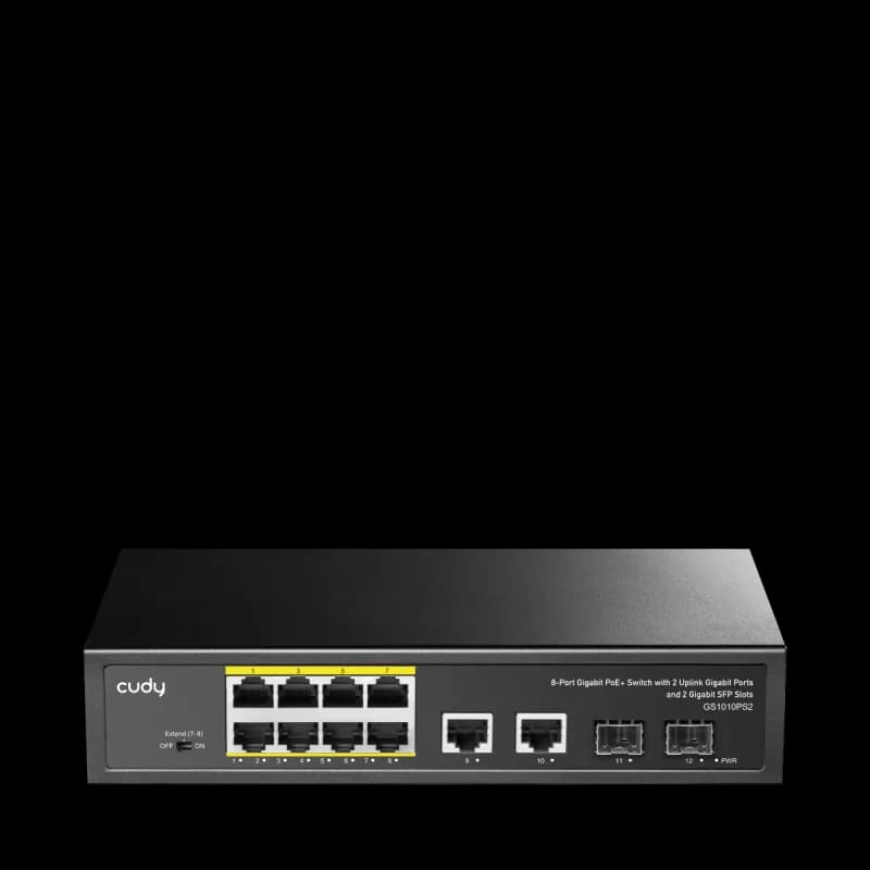 CUDY-GS1010PS2 (8-Port Gigabit PoE+ Switch with 2 Gigabit Uplink ports and 2 Gigabit SFP slot 120W)