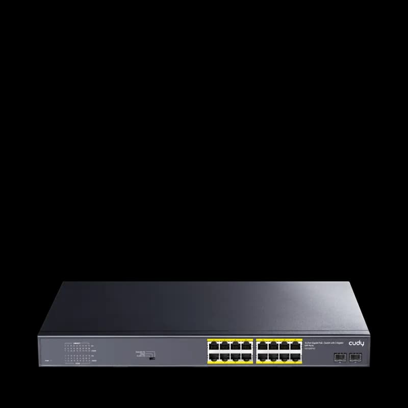 CUDY GS1020PS2 16-PORT GIGABIT POE+ SWITCH WITH 2 GIGABIT SFP PORT 200W