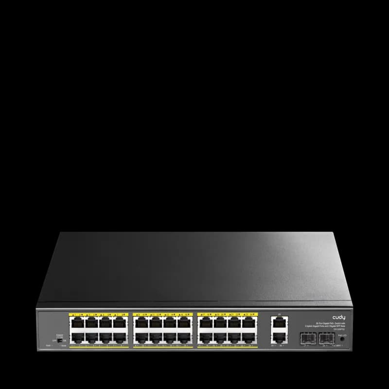CUDY-GS1026PS2 (24-Port Gigabit PoE+ Switch with 2 Uplink Gigabit Ports and 2 Gigabit SFP Slots 300W)
